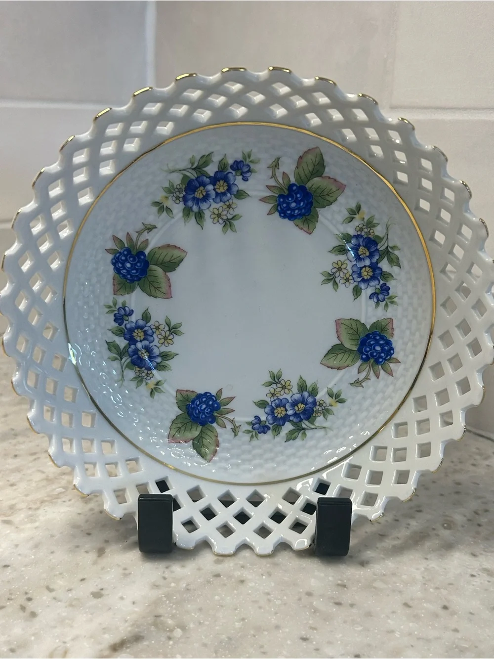 Hollohaza Classic Collection Floral Hand Painted Porcelain Bowl 8in Hungary